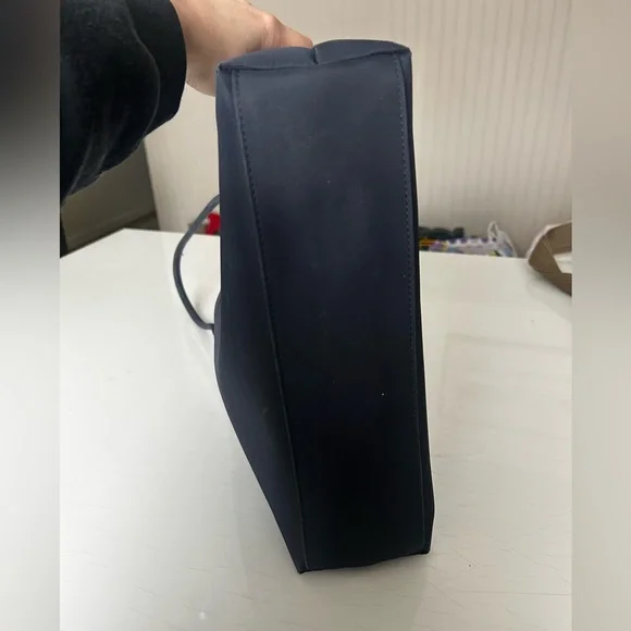 Y2K Esprit Dark Blue Gingham Nylon Tote Bag - Picture 5 of 6